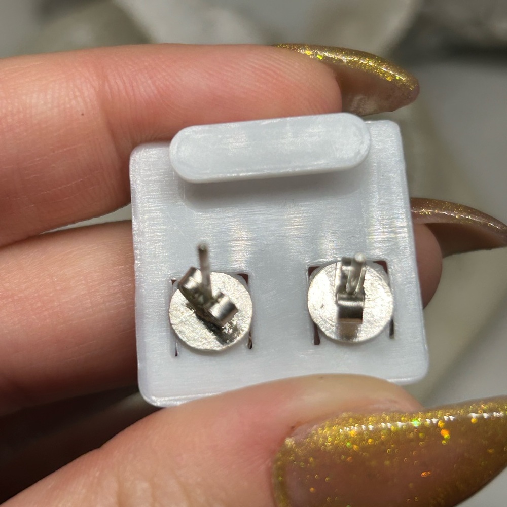 Ruby & Sterling Silver Stud Earrings - image 4